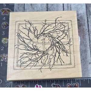 Impression Obsession Nature's Way Branches Rubber Stamp Wood #G6